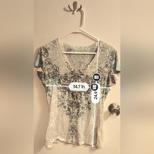 Maurices Short Sleve Sequine Shirt